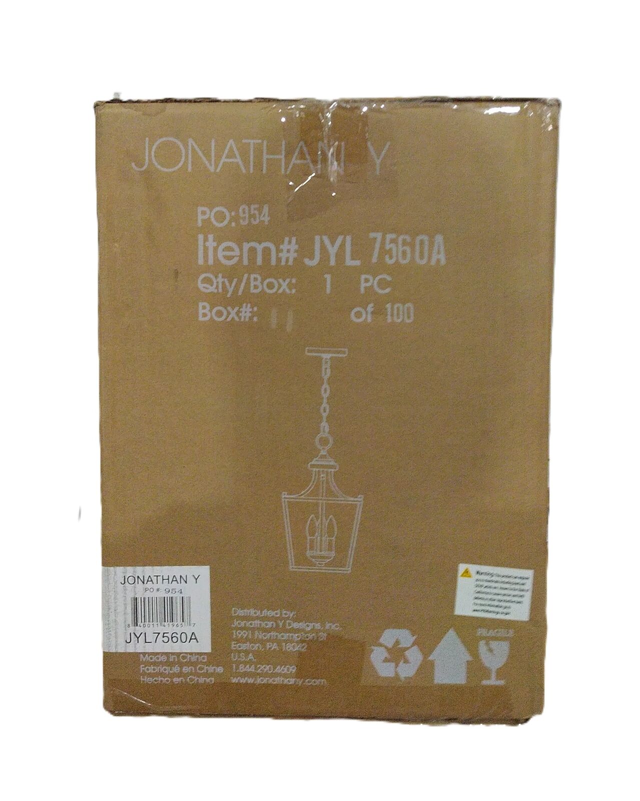 JONATHAN Y Camden 10 in. 3-Light Oil Rubbed Bronze Iron Lantern Pendant Light