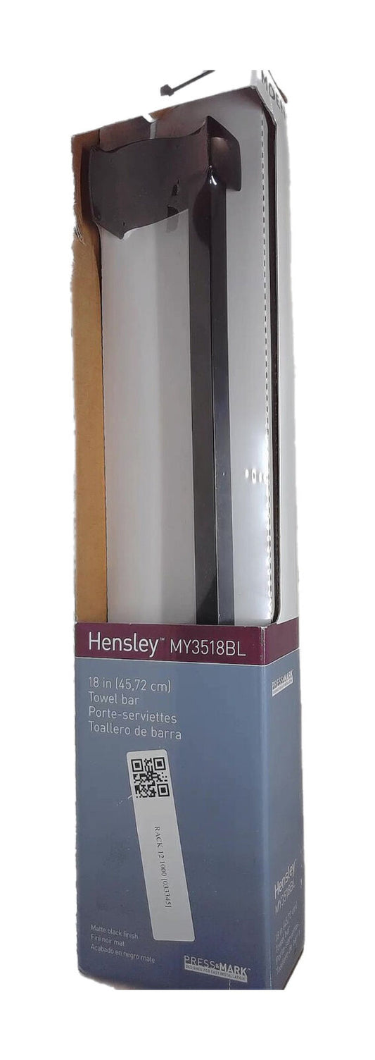 MOEN Hensley 18 in. Towel Bar with Press and Mark in Matte Black MY3518BL