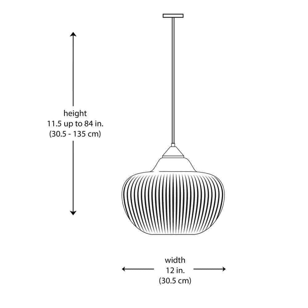 Home Decorators Pompton Chrome Light Fixture w/ White Ribbed Glass Globe Shade