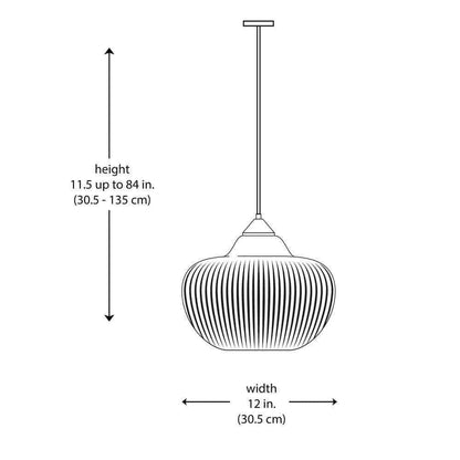Home Decorators Pompton Chrome Light Fixture w/ White Ribbed Glass Globe Shade