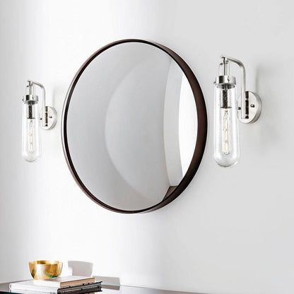 Light Society Tahoe 4.75 in. Satin Nickel Wall Sconce with Seeded Glass Shade