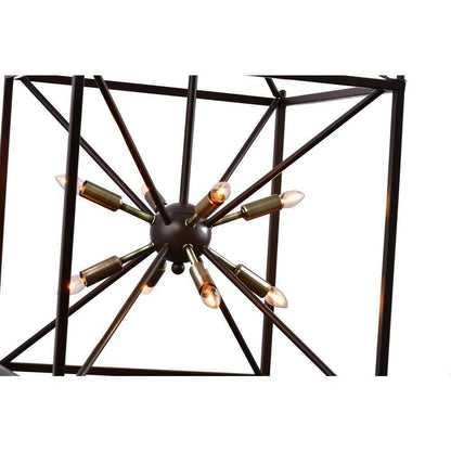 LAZZUR Touques 16 in. 8-Light Modern Matte Oil Rubbed Bronze Pendant
