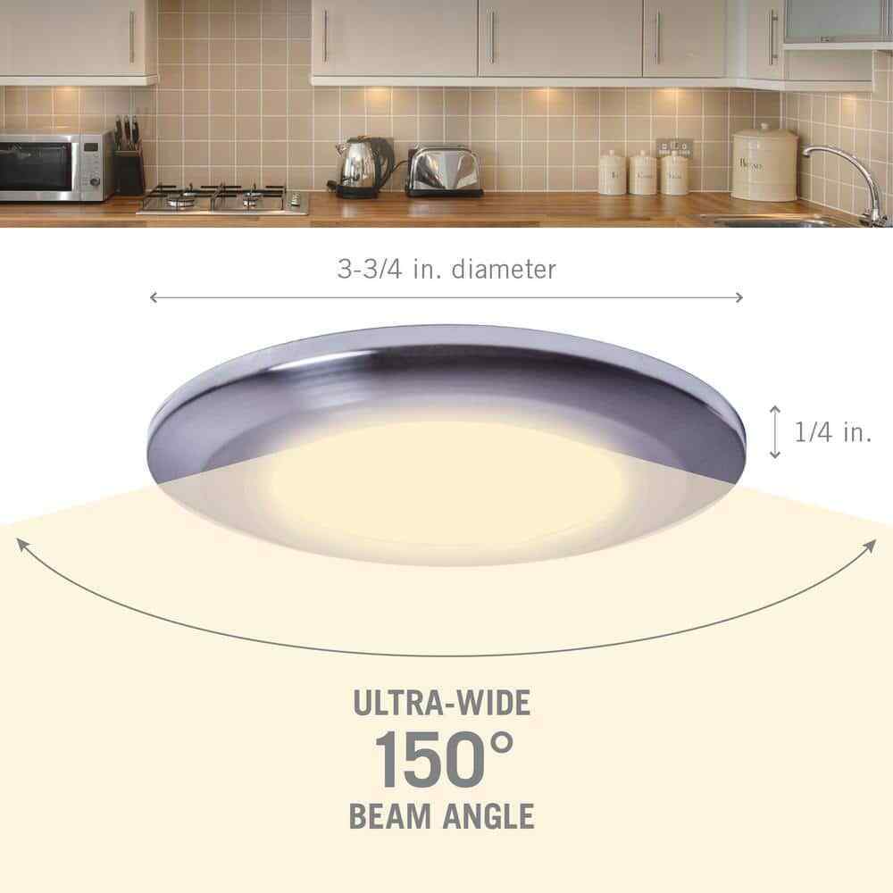Armacost Lighting Wafer Thin Soft White LED Puck Light Polished Chrome Finish