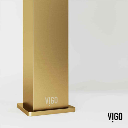 VIGO Dunn Single Handle Single-Hole Bathroom Vessel Faucet in Matte Brushed Gold