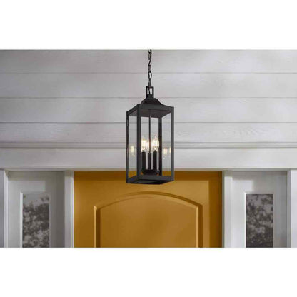 Home Decorators Havenridge 3-Light Matte Black Outdoor Hanging Pendant Light