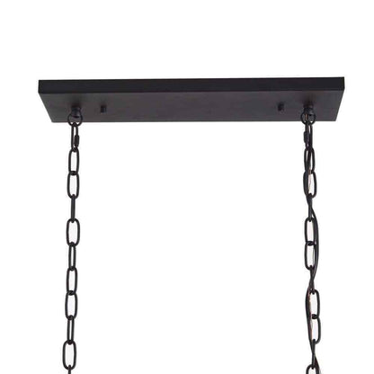 Home Decorators Jill 4-Light Textured Black Linear Chandelier 81010000048638