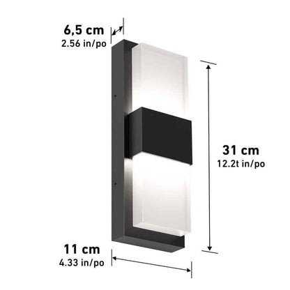Artika Mazza Black Modern LED Outdoor Garage and Porch Light Lantern Sconce