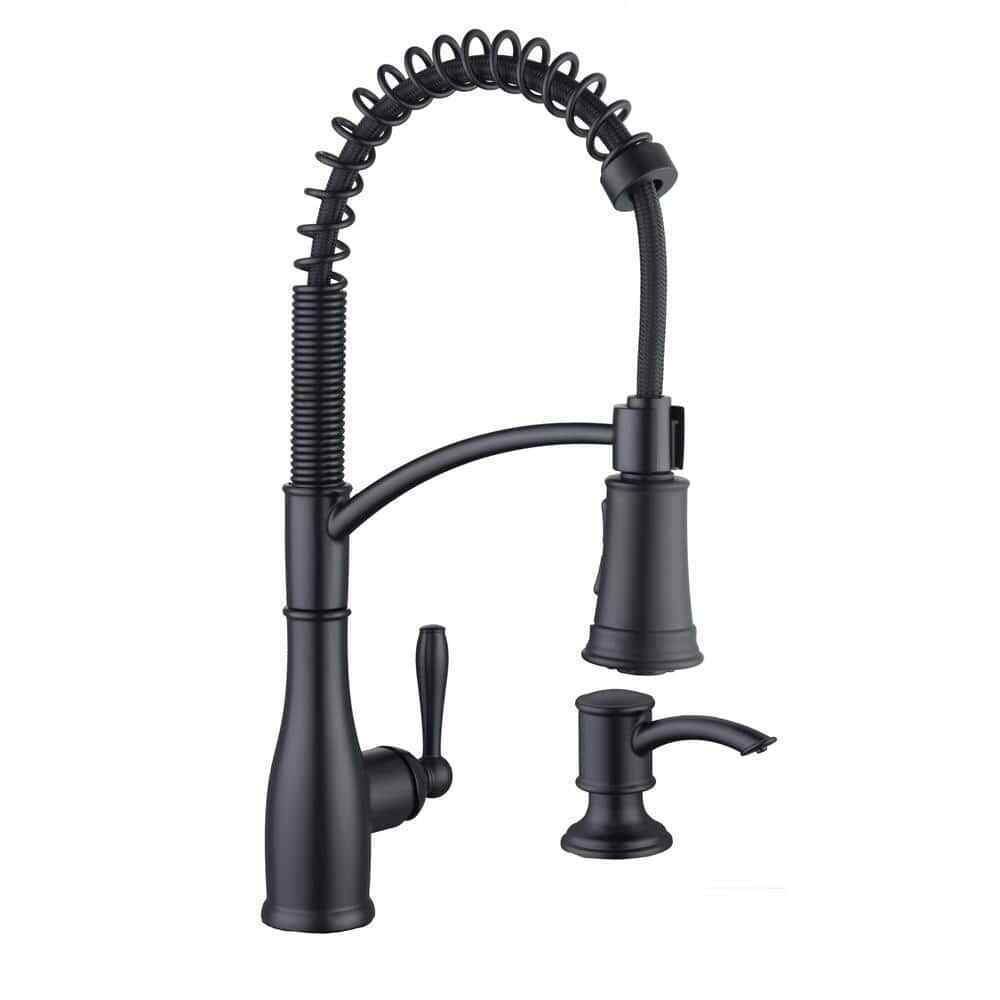 Glacier Bay Mandouri Single-Handle Spring Neck Pull-Down Sprayer Kitchen Faucet