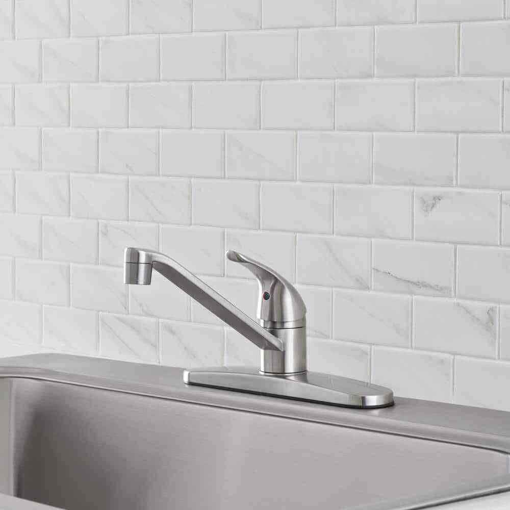 Glacier Bay Single-Handle Standard Kitchen Faucet in Stainless Steel