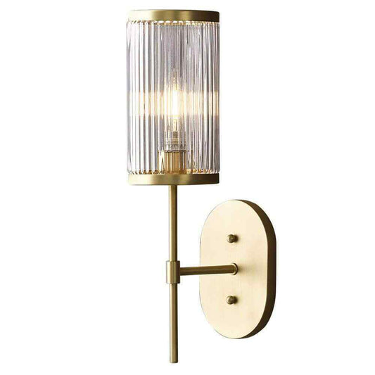 GLUCKSTEINELEMENTS Ashbury 1-Light Brush Brass Wall Sconce 38679-HBC