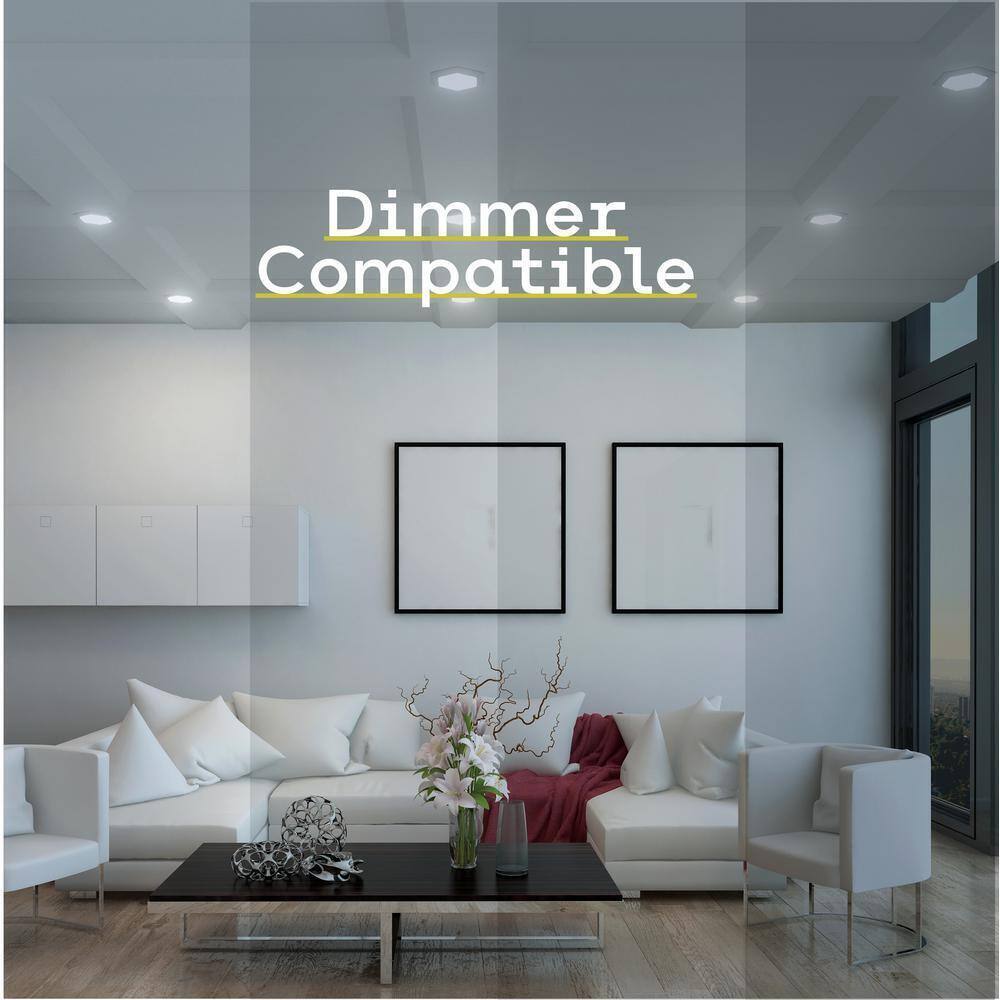 NEXT GLOW Ultra-Slim Luxurious Edge-lit 7 in. Black 4000K LED Flush Mount