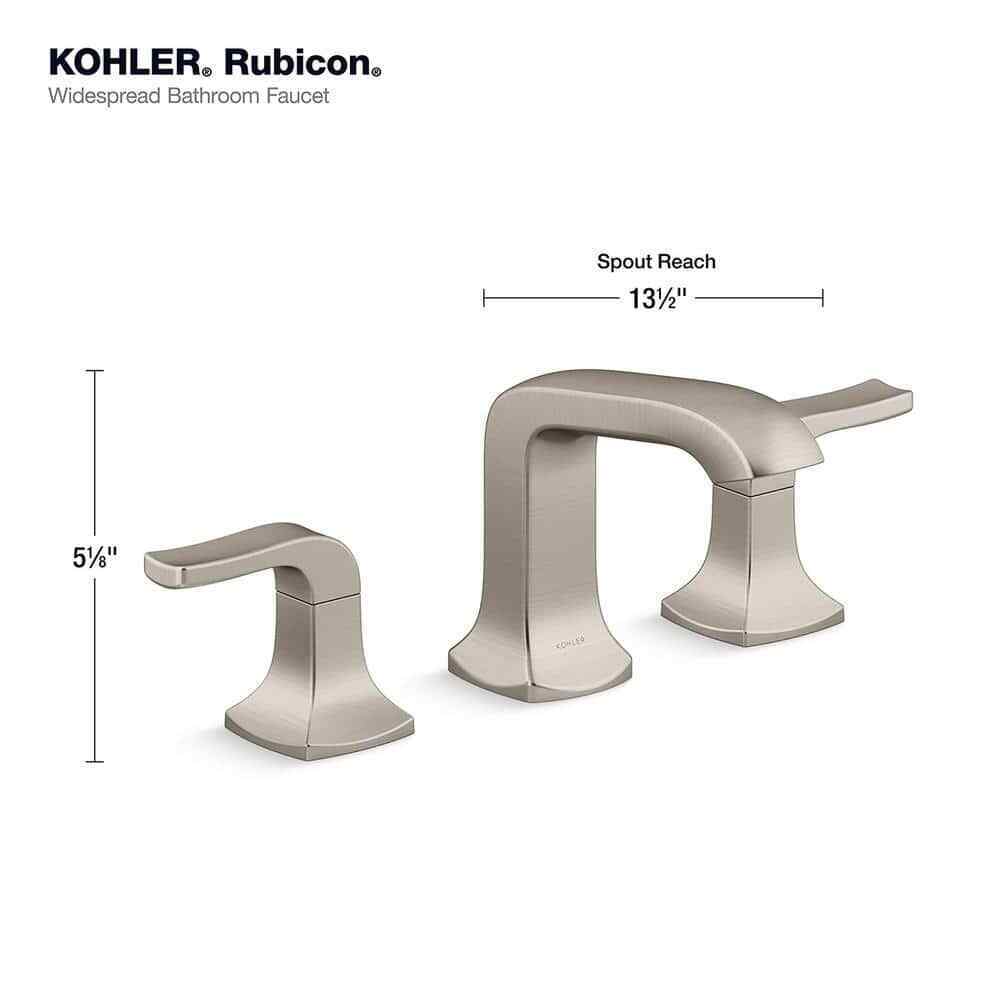 KOHLER Rubicon 8 in. Widespread Double Handle Bathroom Faucet in Brushed Nickel