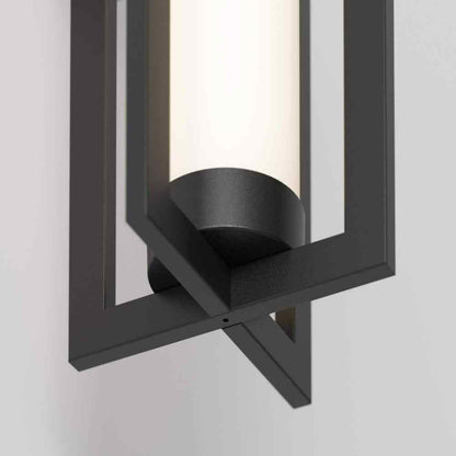 Artika Walt Black Modern LED Outdoor Hardwired Garage Porch Light Lantern Sconce