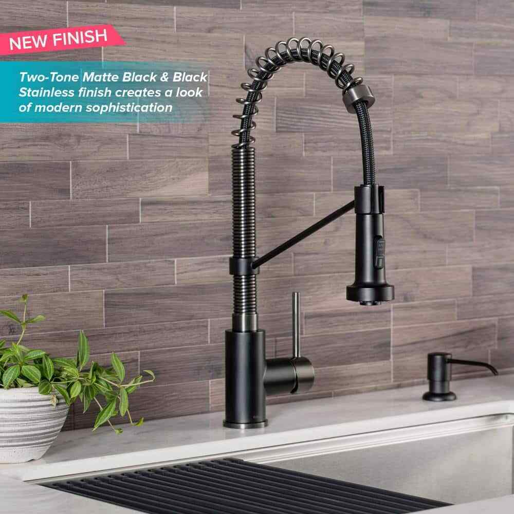 KRAUS Single Handle 18-Inch Pull Down Kitchen Faucet w/ Dual Function Spray Head