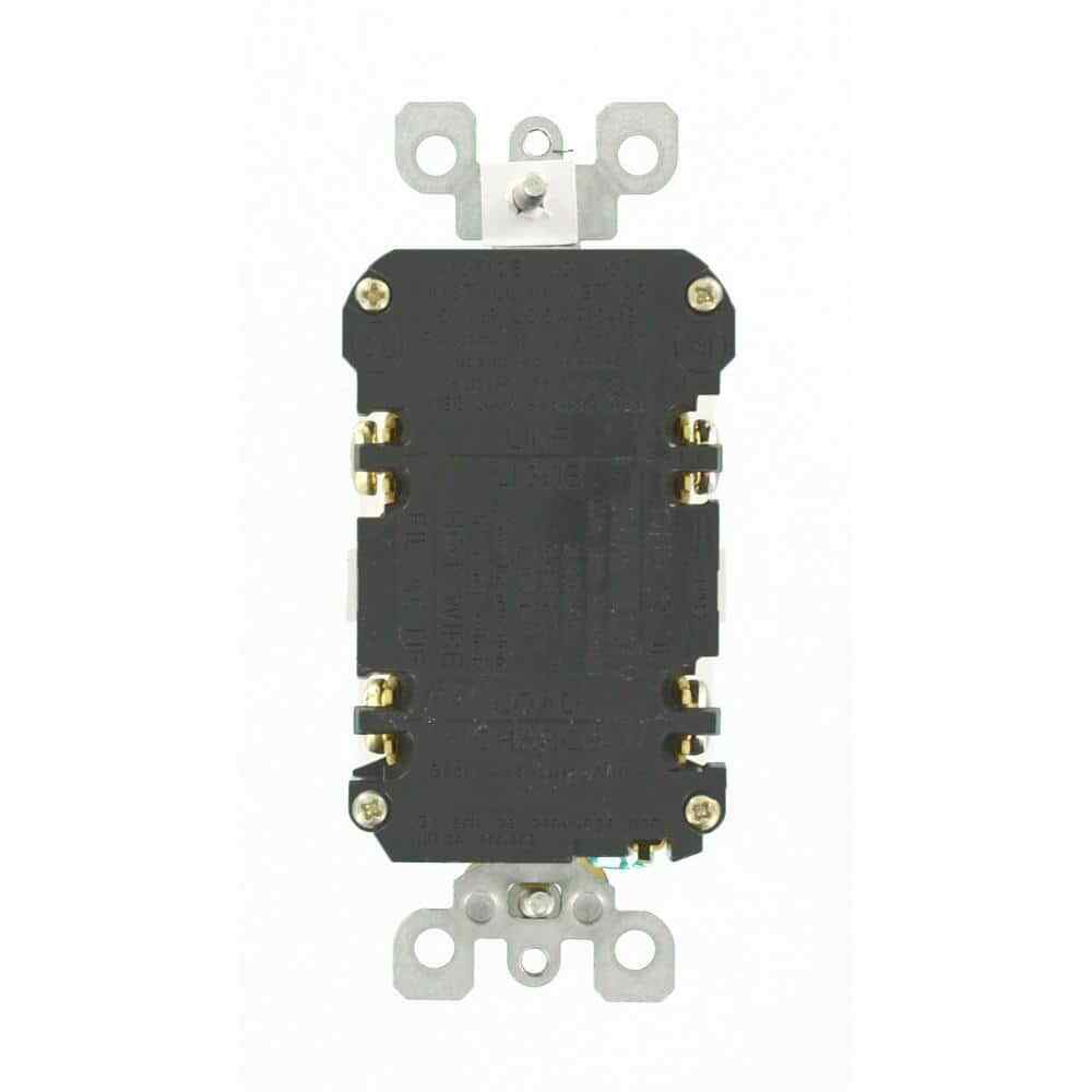 Leviton 20 Amp Self-Test SmartlockPro Slim Duplex GFCI Outlet White