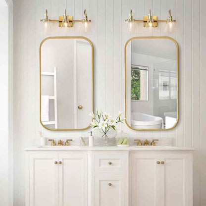 Uolfin Modern Bell Bathroom Vanity Light 3-Light Brass Gold Wall Sconce Light