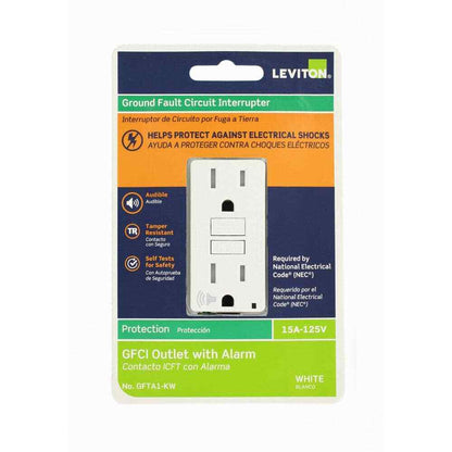 Leviton 15Amp Self-Test Tamper-Resistant GFCI Outlet w/ Audible Trip Alert White