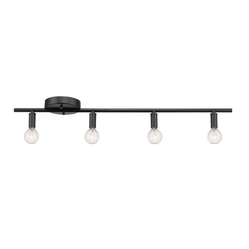 Globe Electric Monroe  4-Light Matte Black Slim Slim Fixed Track Lighting Kit