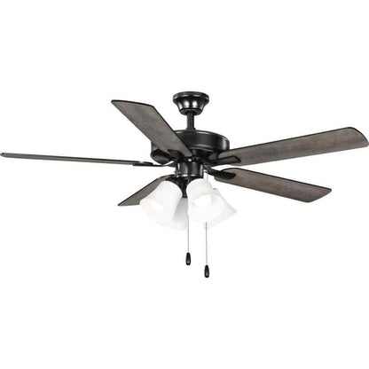 Progress Lighting AirPro 52 in. Black 5-Blade AC Motor Transitional Ceiling Fan