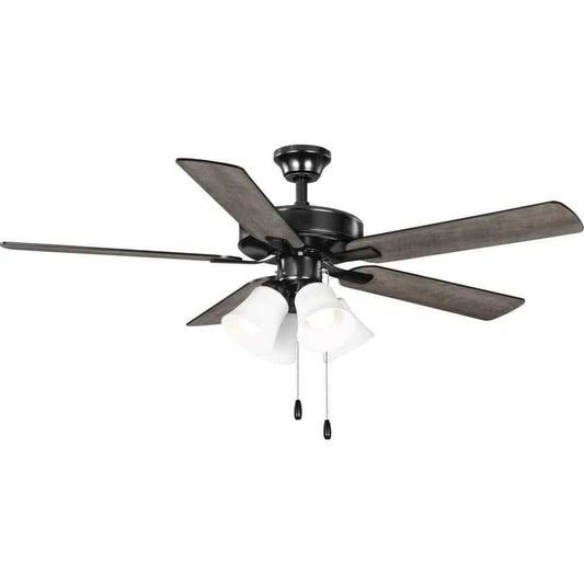 Progress Lighting AirPro 52 in. Black 5-Blade AC Motor Transitional Ceiling Fan