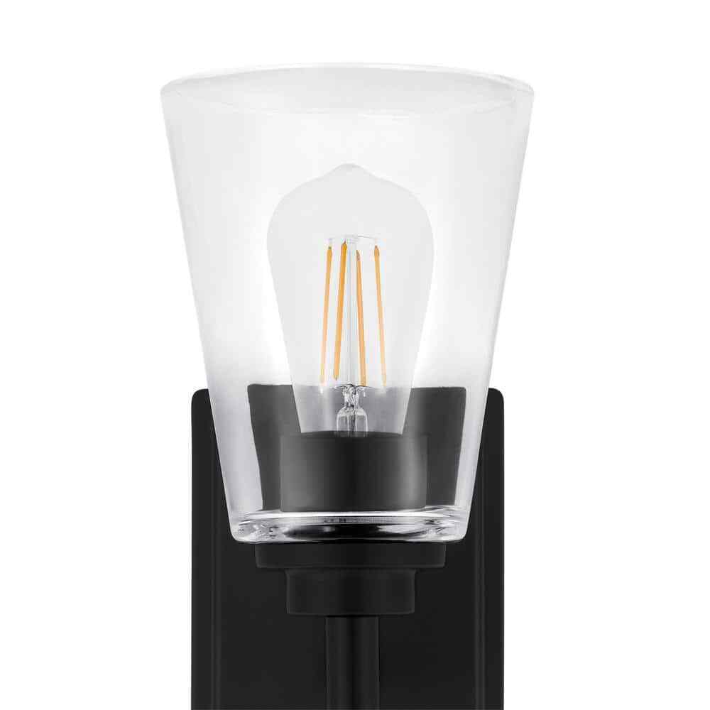 Hampton Bay Wakefield 1-Light Matte Black Indoor Wall Sconce HB3679-43