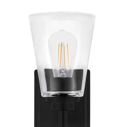 Hampton Bay Wakefield 1-Light Matte Black Indoor Wall Sconce HB3679-43