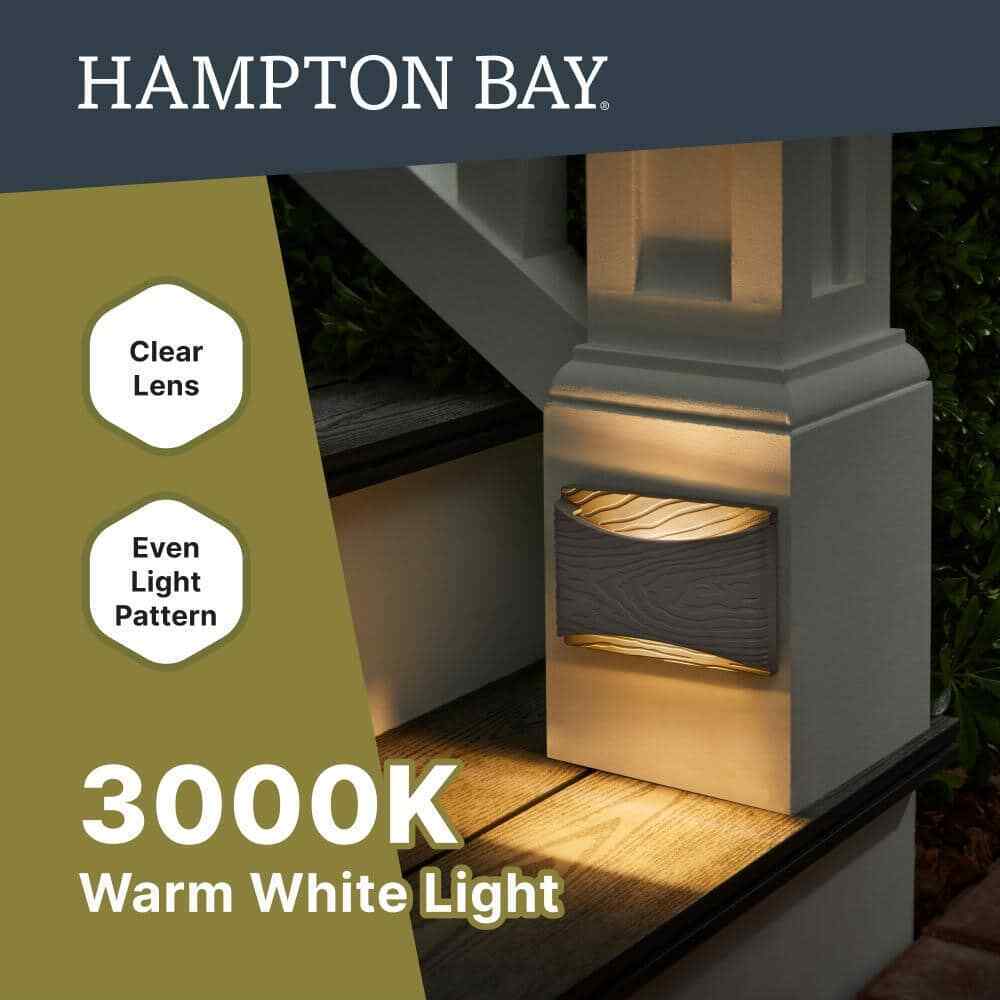 Hampton Bay Desoto Low Voltage Landscape Nantucket Gray Deck and Step Light
