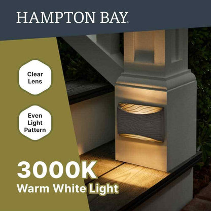 Hampton Bay Desoto Low Voltage Landscape Nantucket Gray Deck and Step Light