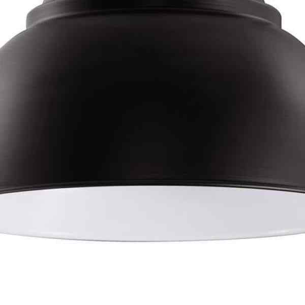 Home Decorators Collection Shelston 13 in. Black Farmhouse Pendant Light Fixture