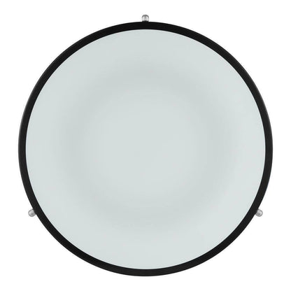 Hampton Bay Taspen 14 in. Black and Chrome LED Flush Mount Ceiling Light Fixture