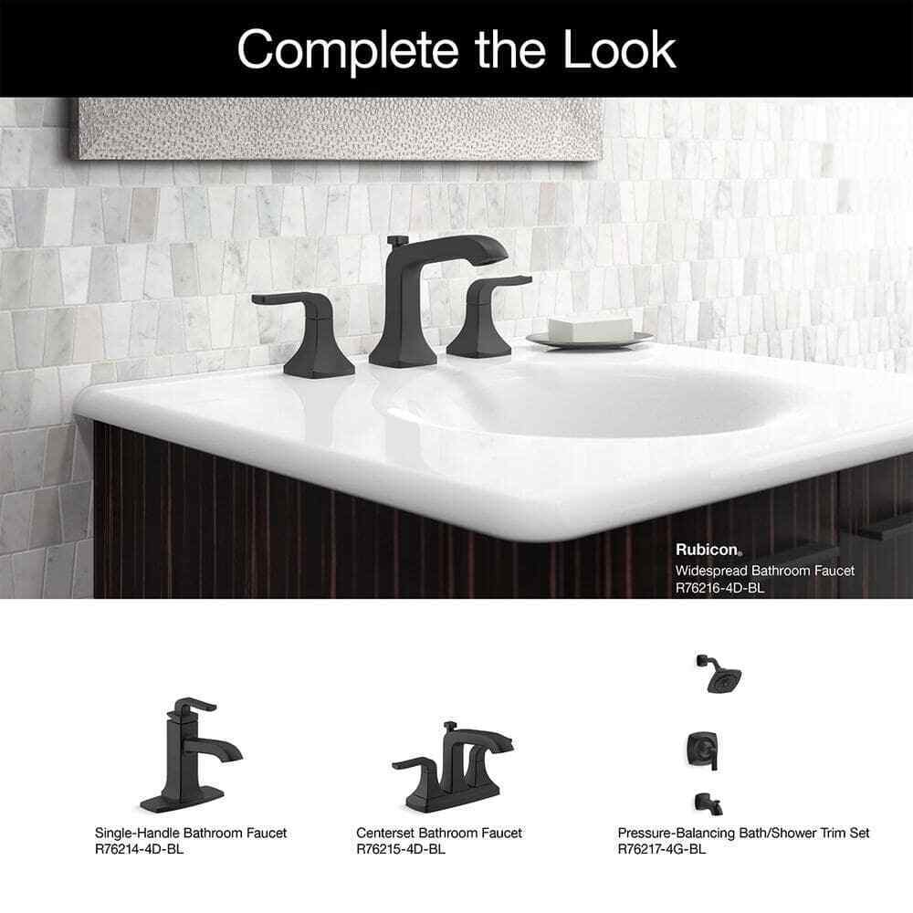 KOHLER Rubicon 8 in. 2-Handle Bathroom Faucet in Matte Black Valve Included