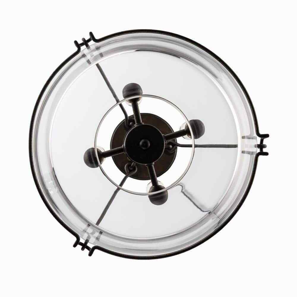 Home Decorators Crestlane 16.5 in. 4-Light Black Semi-Flush Mount Glass Fixture