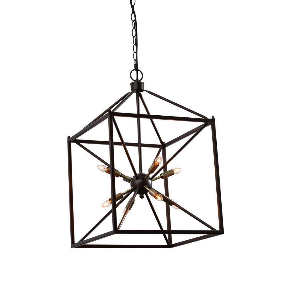 LAZZUR Touques 16 in. 8-Light Modern Matte Oil Rubbed Bronze Pendant
