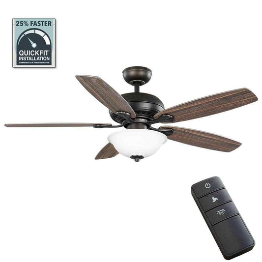 Hampton Bay Southwind II 52 in. Indoor LED Bronze Ceiling Fan with Light Kit