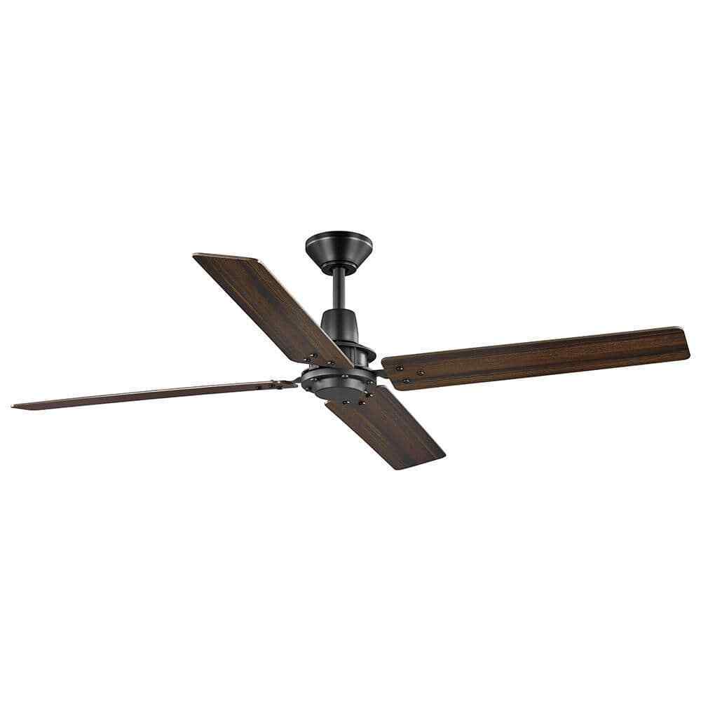 Home Decorators Gatson 60 in. Indoor Matte Black Ceiling Fan w/ DC Motor+Remote