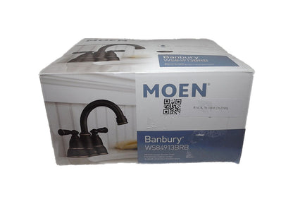 MOEN Banbury 4 in. Centerset 2-Handle High-Arc Bathroom Faucet