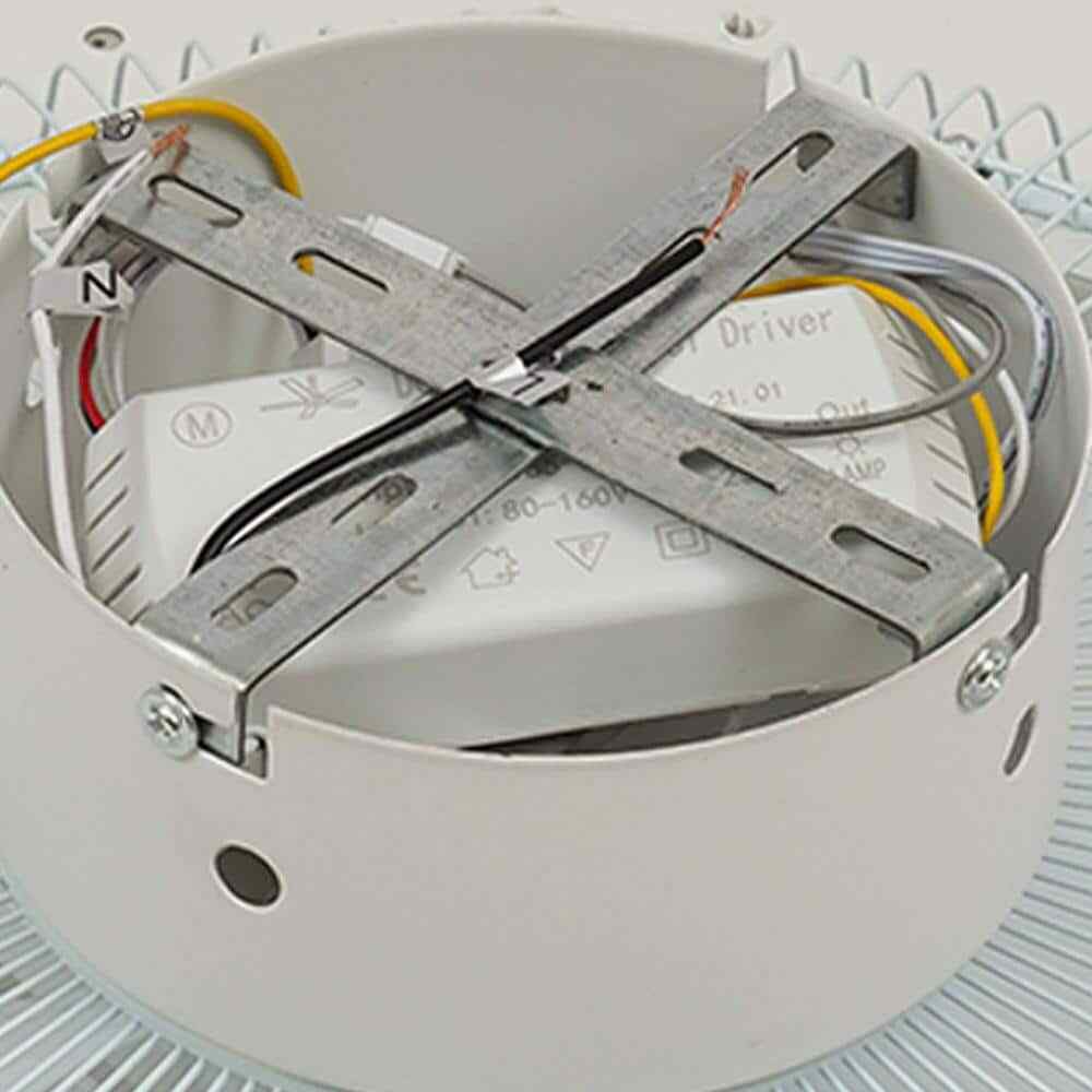 OUKANING  Integrated LED Indoor White Smart Enclosed Ceiling Fan w/ Remote
