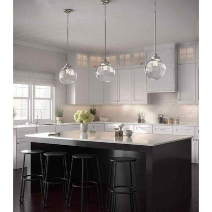 Progress Lighting Penn 9-3/4" 1-Light Polished Nickel Clear Glass Pendant Light