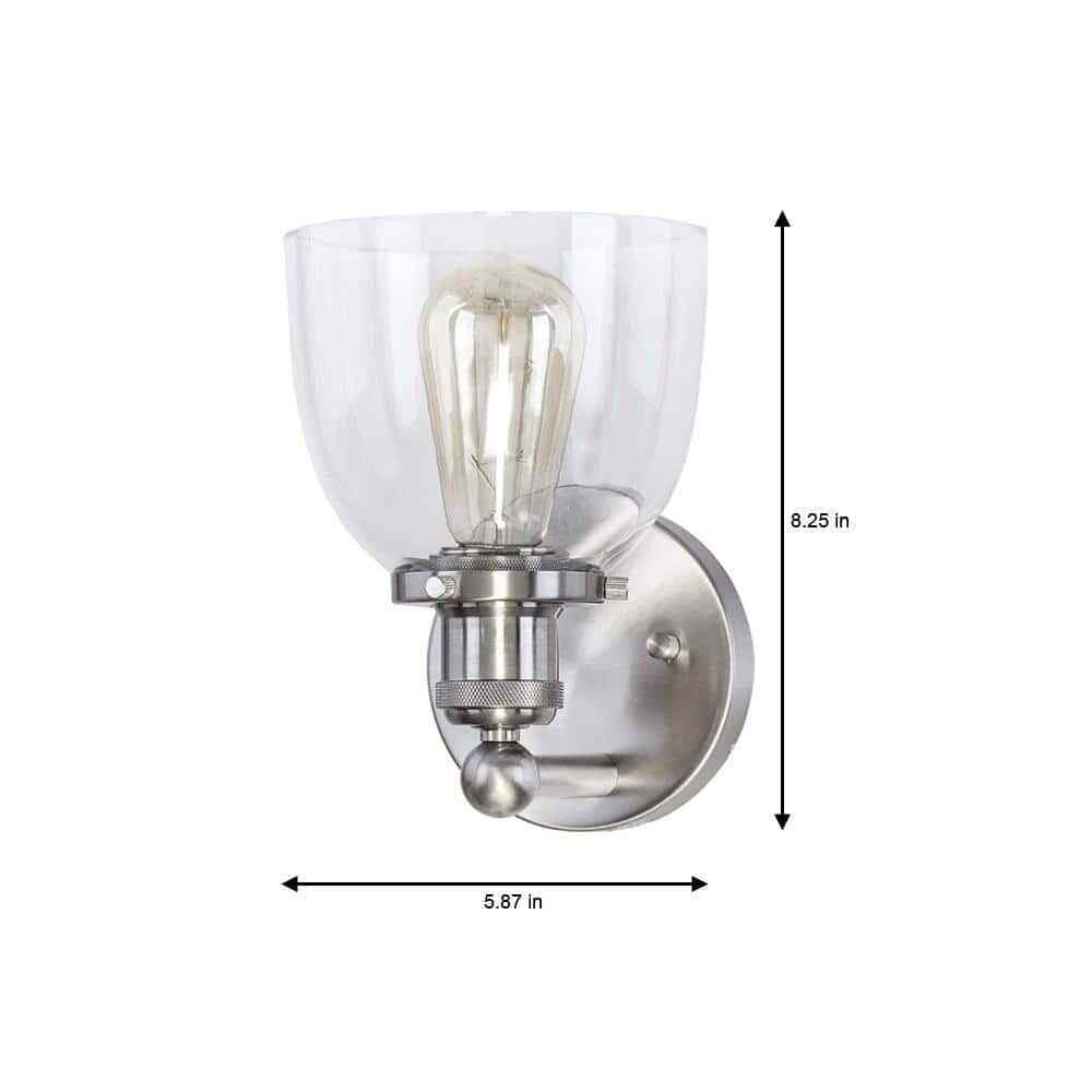 Home Decorators Evelyn Brushed Nickel Modern Industrial Indoor Wall Sconce