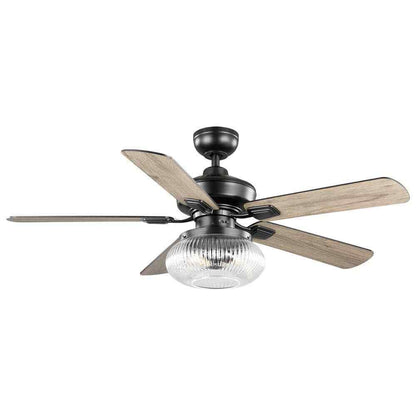 Home Decorators 52 in. Rimgate Indoor Matte Black LED Ceiling Fan w/ Remote