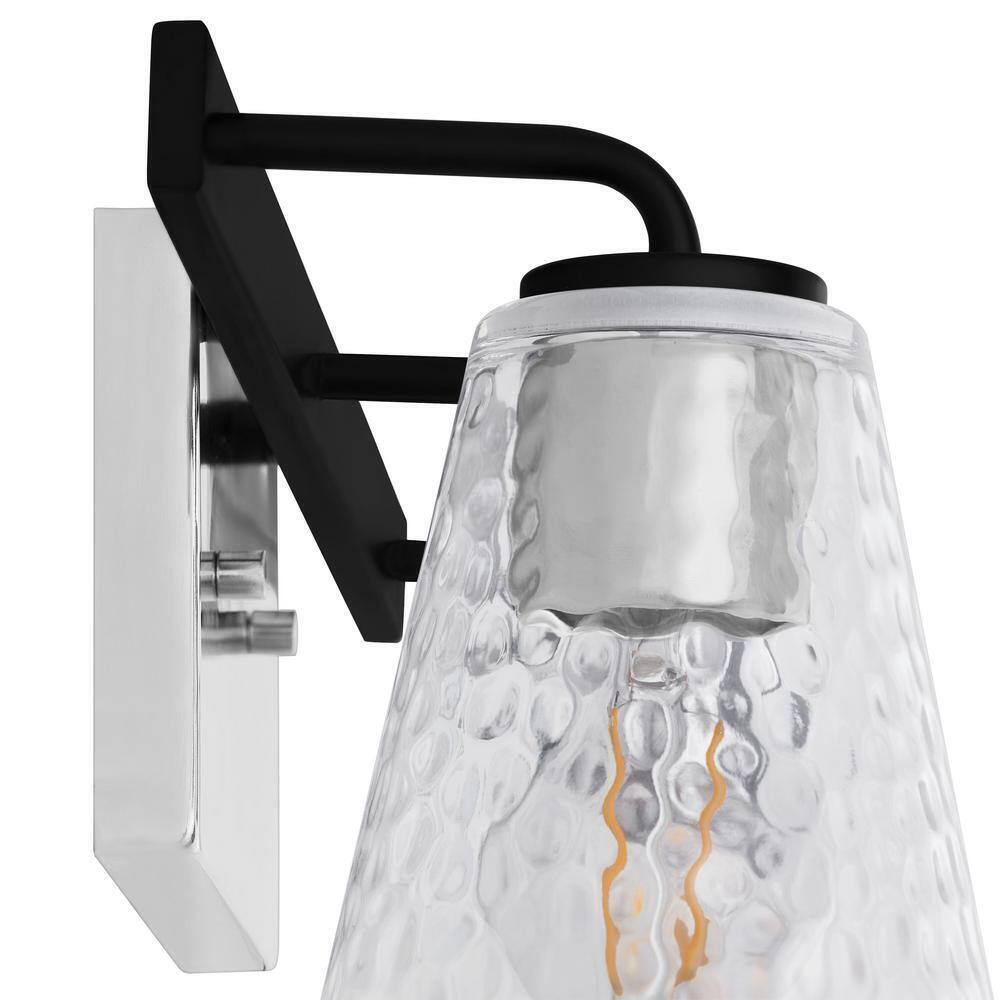 Home Decorators Westbrook 3-Light Matte Black Modern Bathroom Vanity Light
