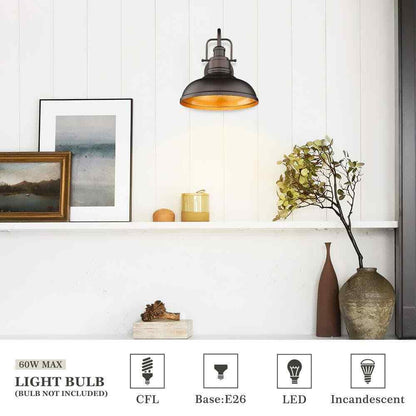 JAZAVA Farmhouse 11 in. Oil Rubbed Bronze Finish Gooseneck Barn Light