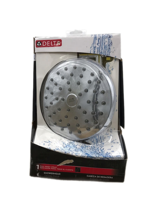 Delta 1-Spray 7.5 in. Single Wall Mount Fixed Rain Shower Head in Chrome