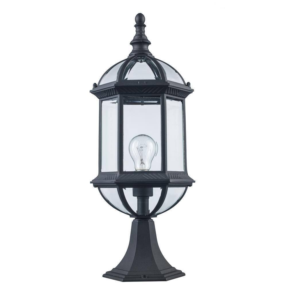 Bel Air Lighting Wentworth 1-Light Black Outdoor Lamp Post Lantern Mount