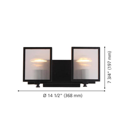 Eglo Henessy 2-Light Black and Brushed Nickel Bath Light with Reeded Glass