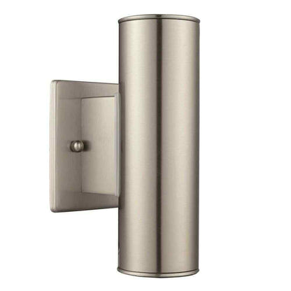 Home Decorators Riga 7.64 in. Stainless Steel LED Outdoor Wall Sconce Light