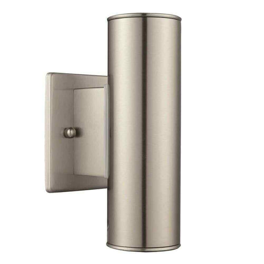 Home Decorators Riga 7.64 in. Stainless Steel LED Outdoor Wall Sconce Light