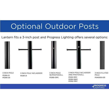 Progress Lighting Grandbury Textured Black Clear Glass Outdoor Post Light