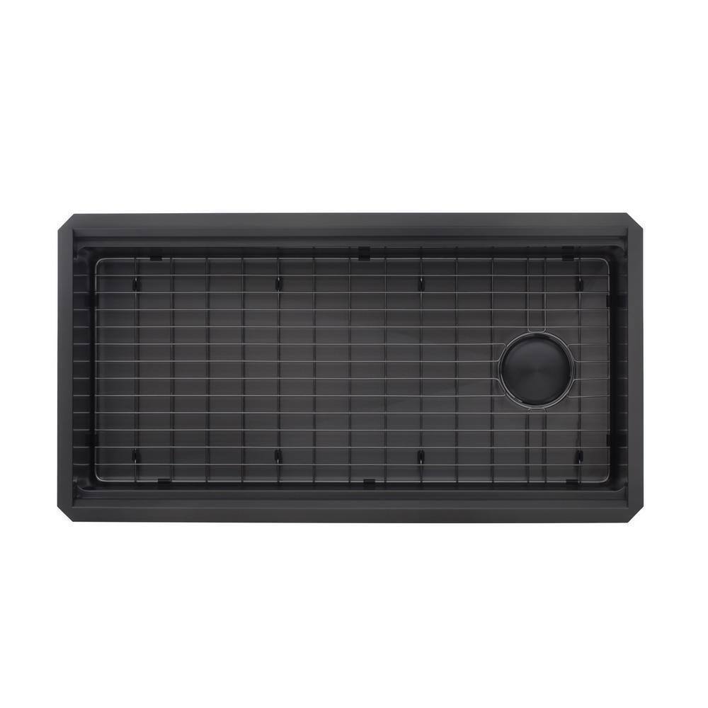 eModernDecor Workstation Undermount Stainless Steel 32 in. Kitchen Sink in Black