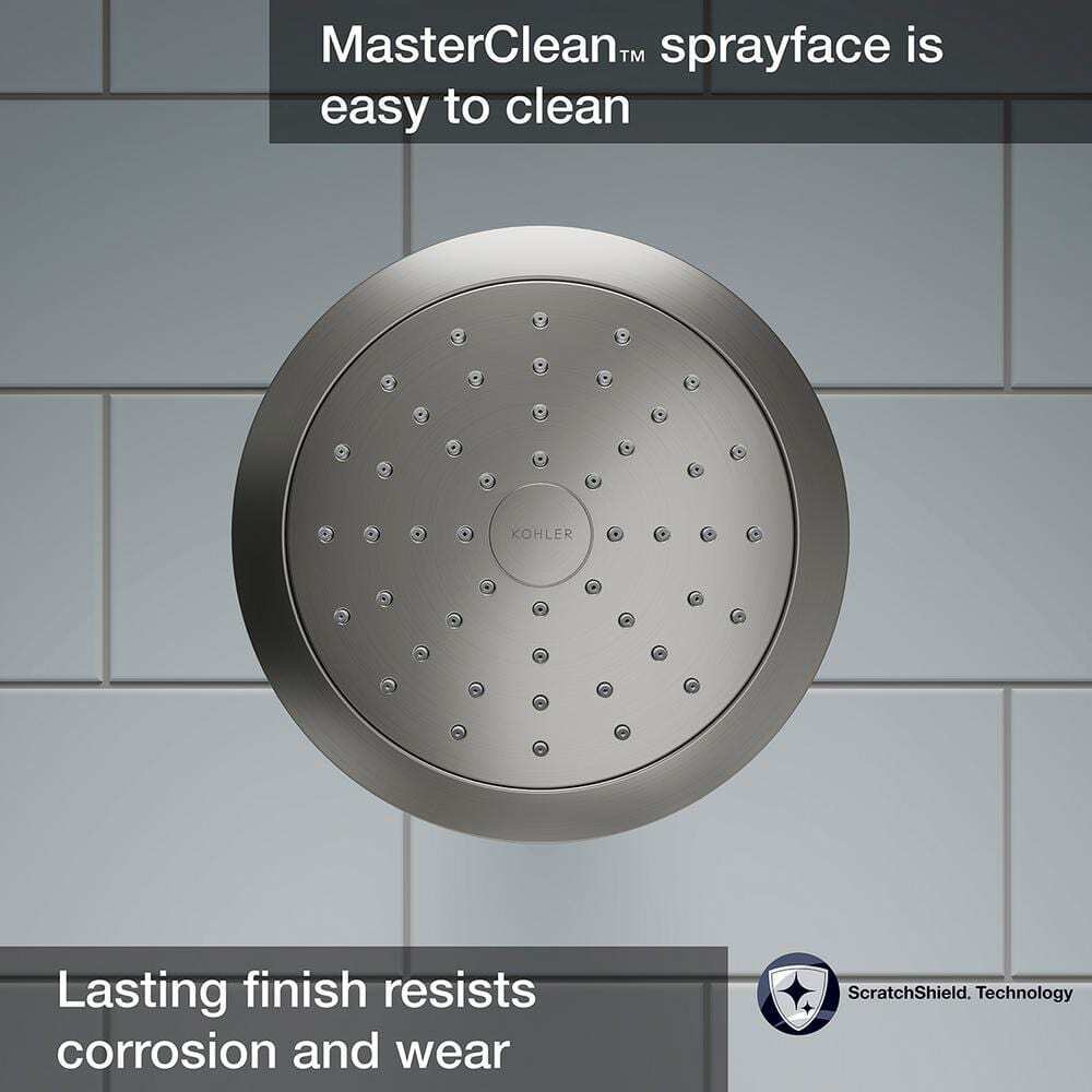 KOHLER Forte 1-Spray Pattern 5.5 in. Single Wall Mount Fixed Shower Head